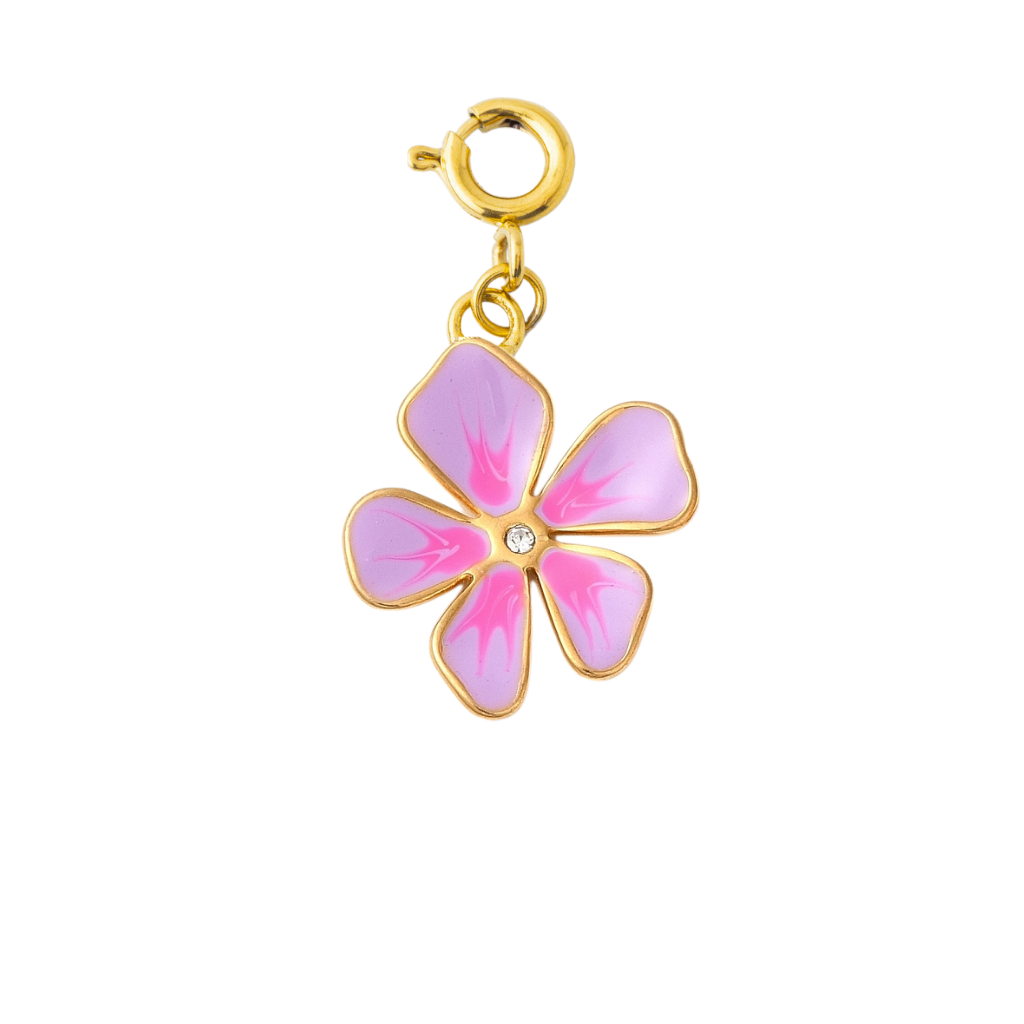PURPLE WITH PINK FLOWER - Lolo's Jewelry