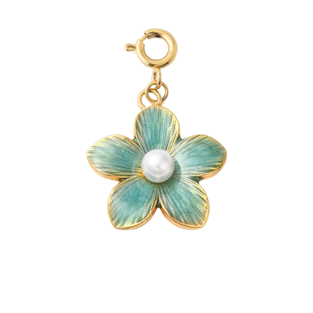 AQUA AND PEARL FLOWER - Lolo's Jewelry