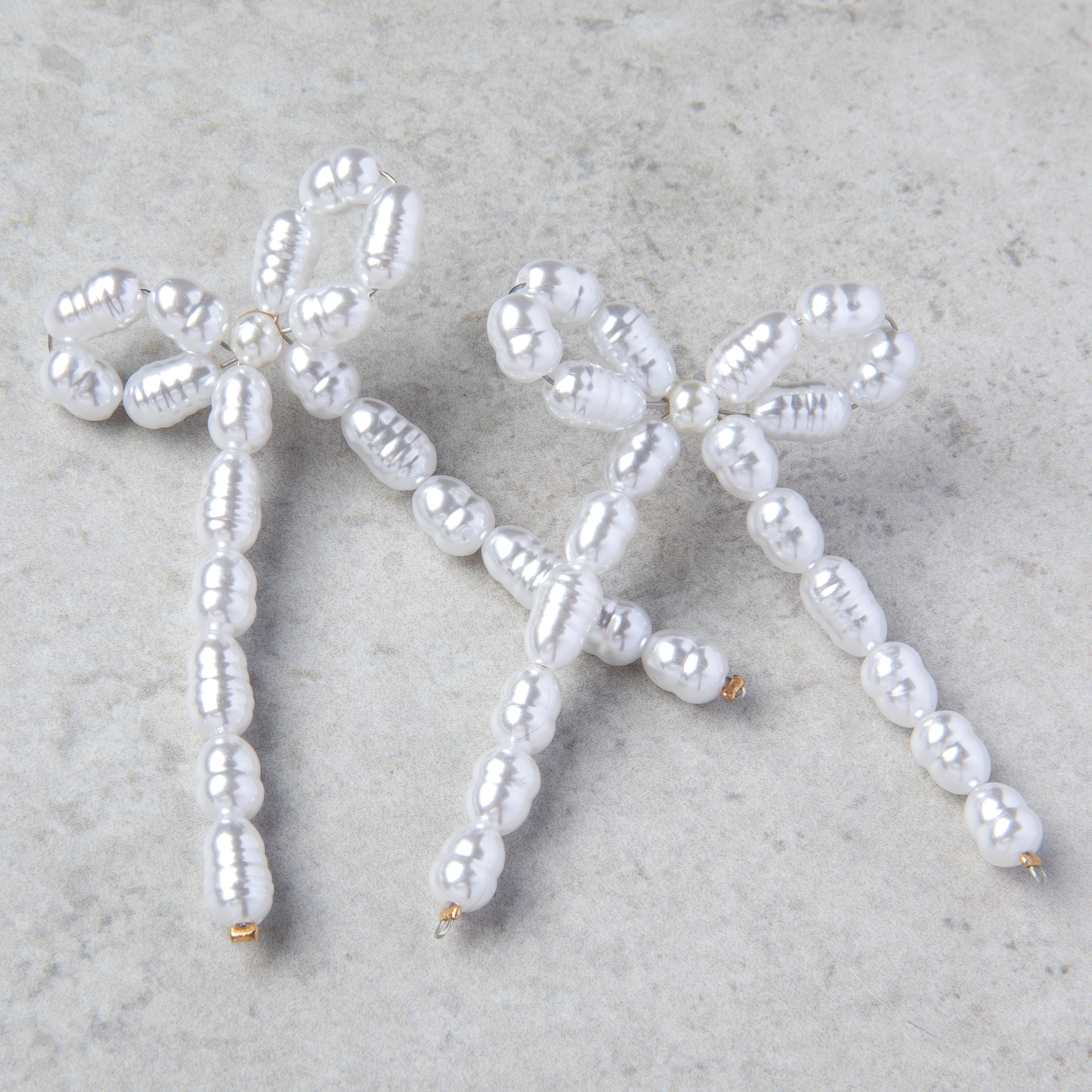 White Bow Earrings