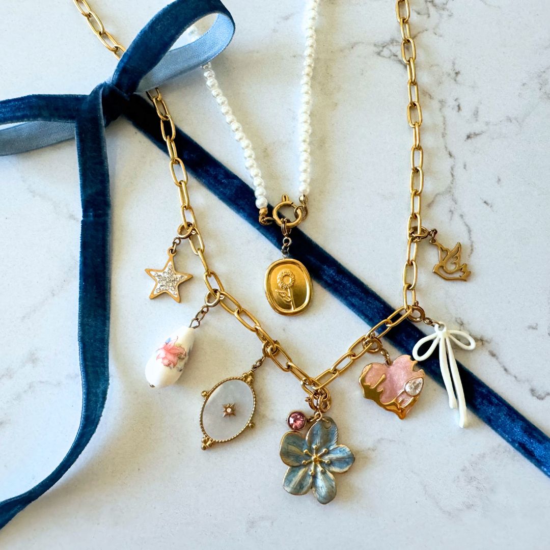 MINI PINK features a dainty charm bracelet in rose gold with personalized charm drop | Lolo Jewelry