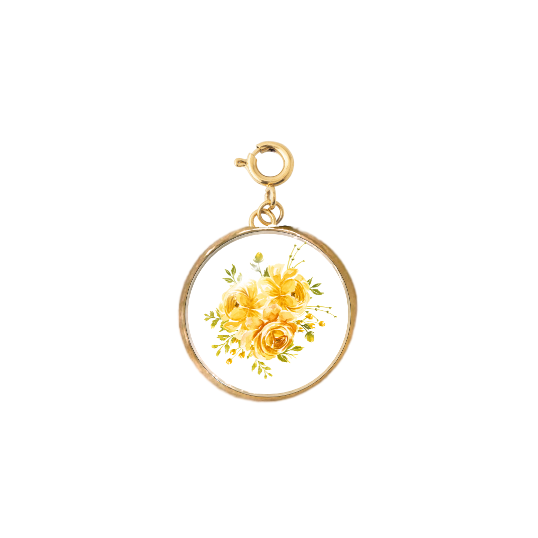 ROUND YELLOW FLORAL PIC