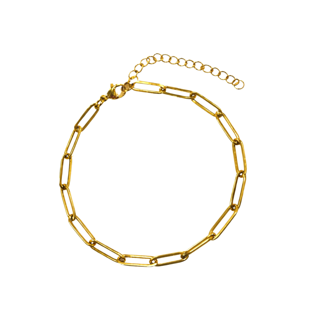 Gold Paper Clip Bracelet