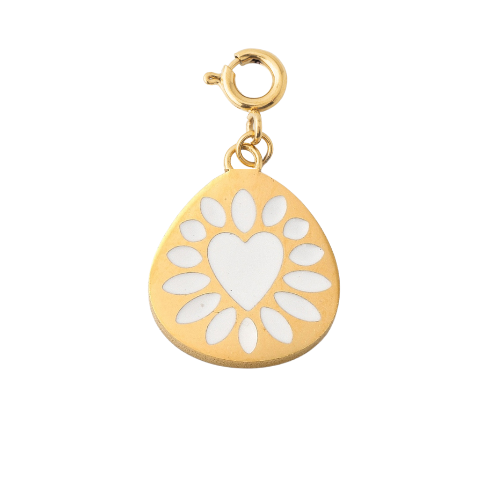 WHITE HEART TEARDROP