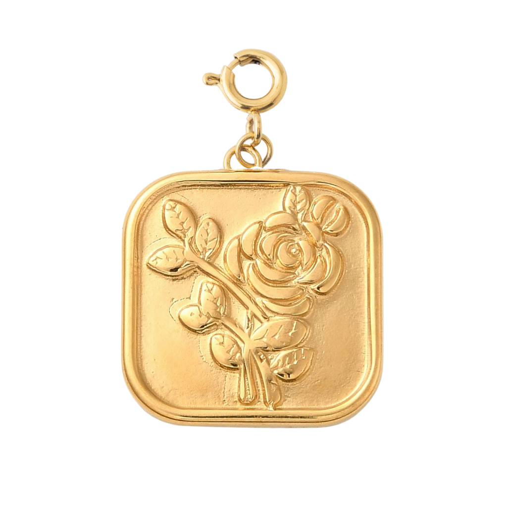 SQUARE FLORAL PENDANT