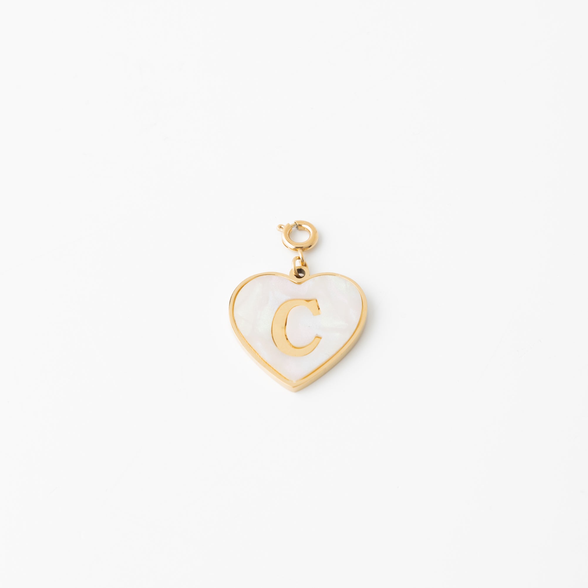 Pearl Heart Initial Charm
