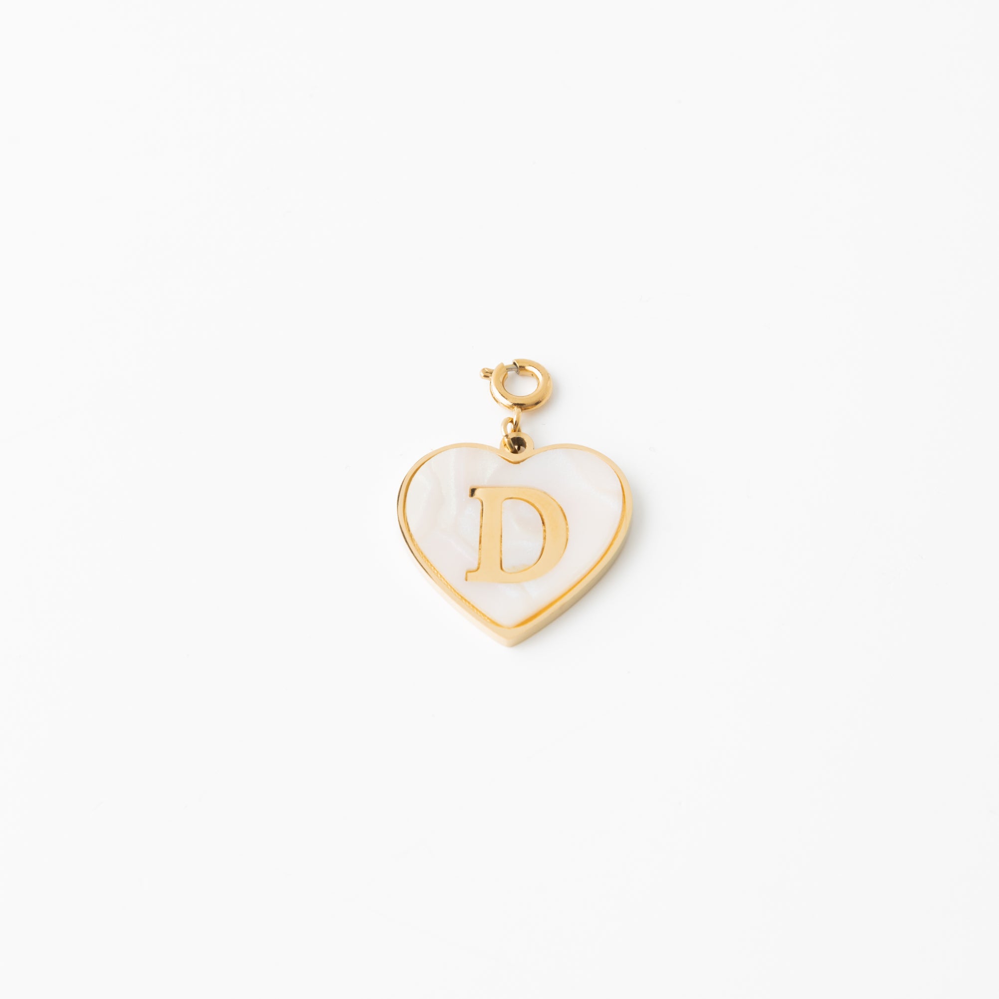Pearl Heart Initial Charm
