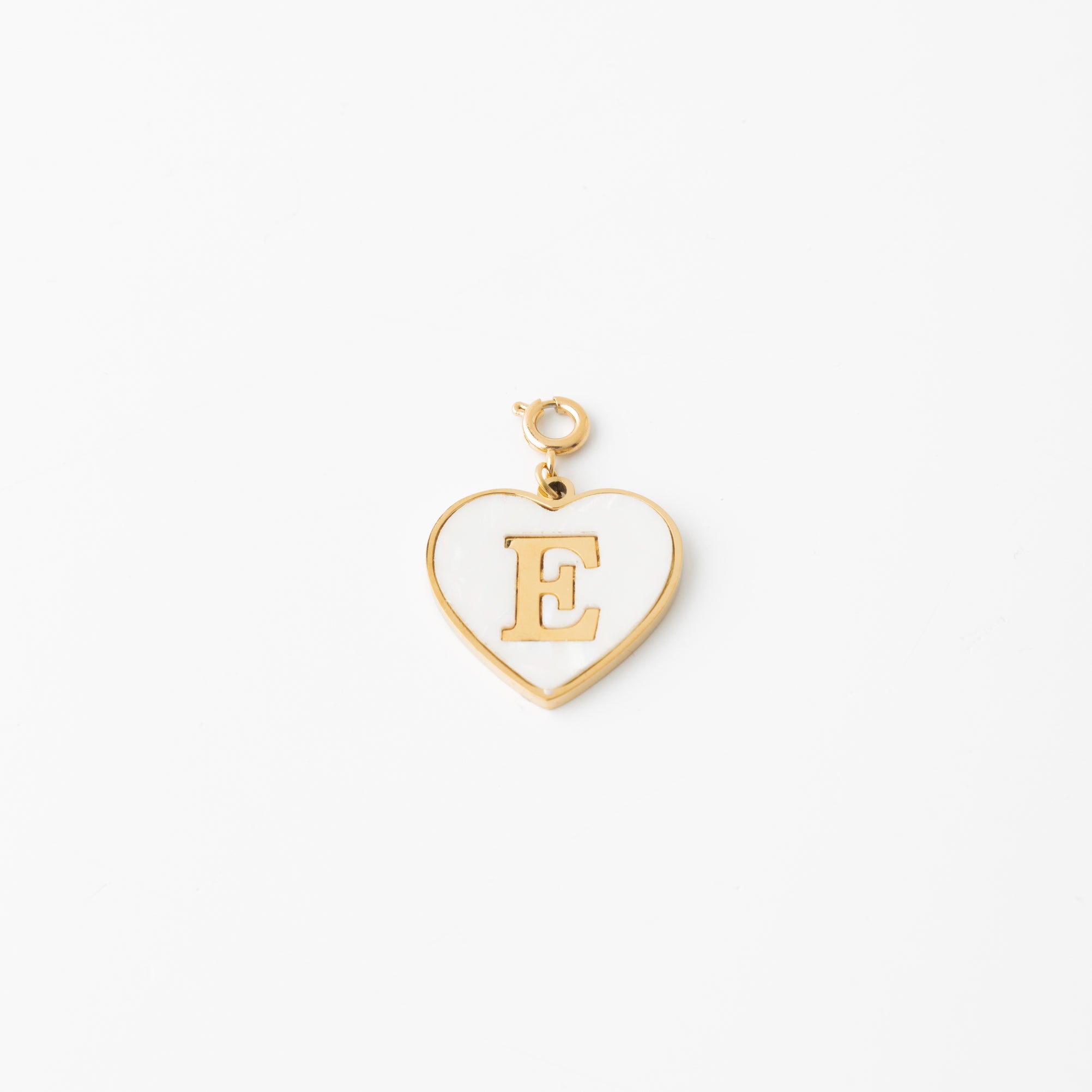 Pearl Heart Initial Charm