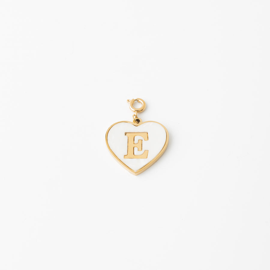 Pearl Heart Initial Charm