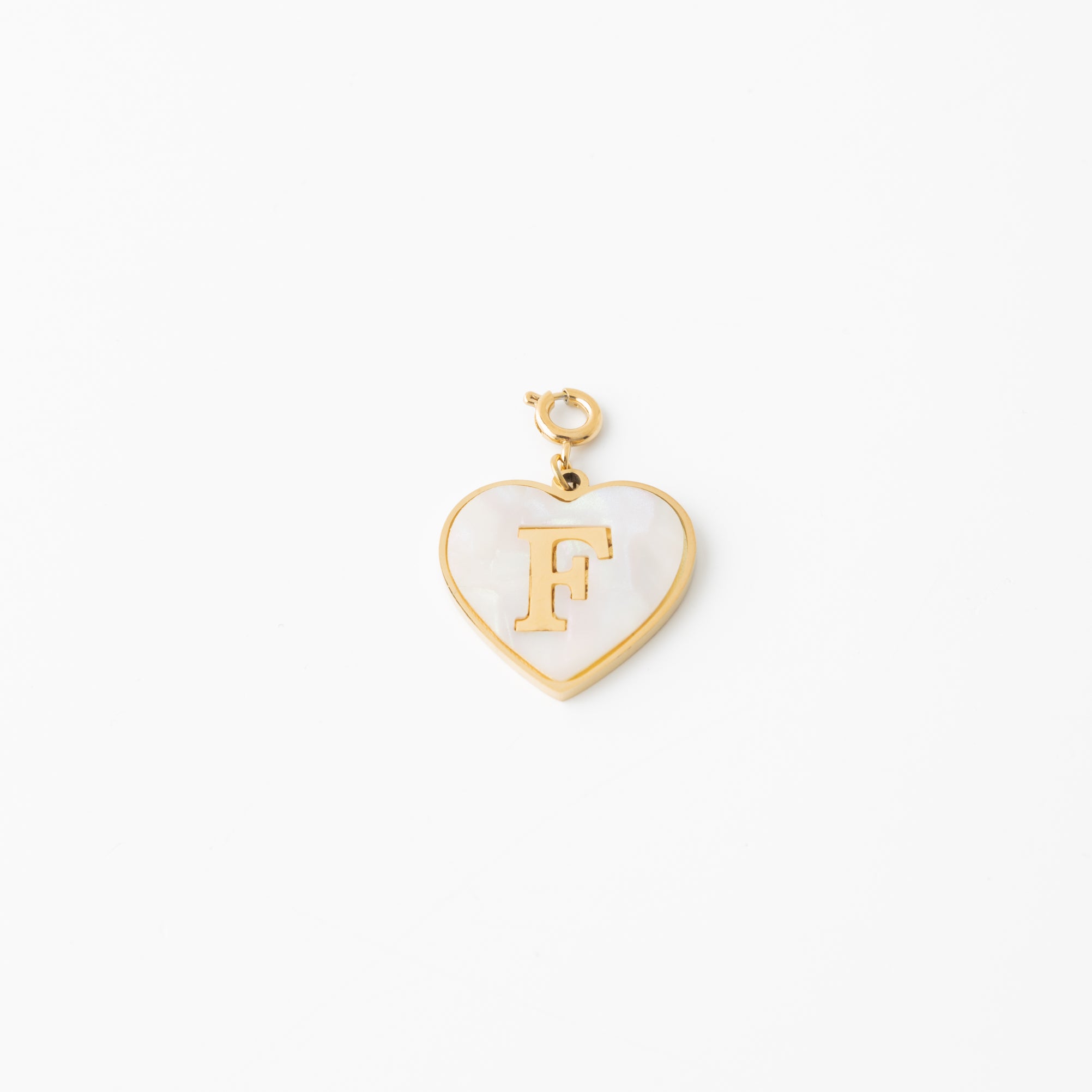 Pearl Heart Initial Charm