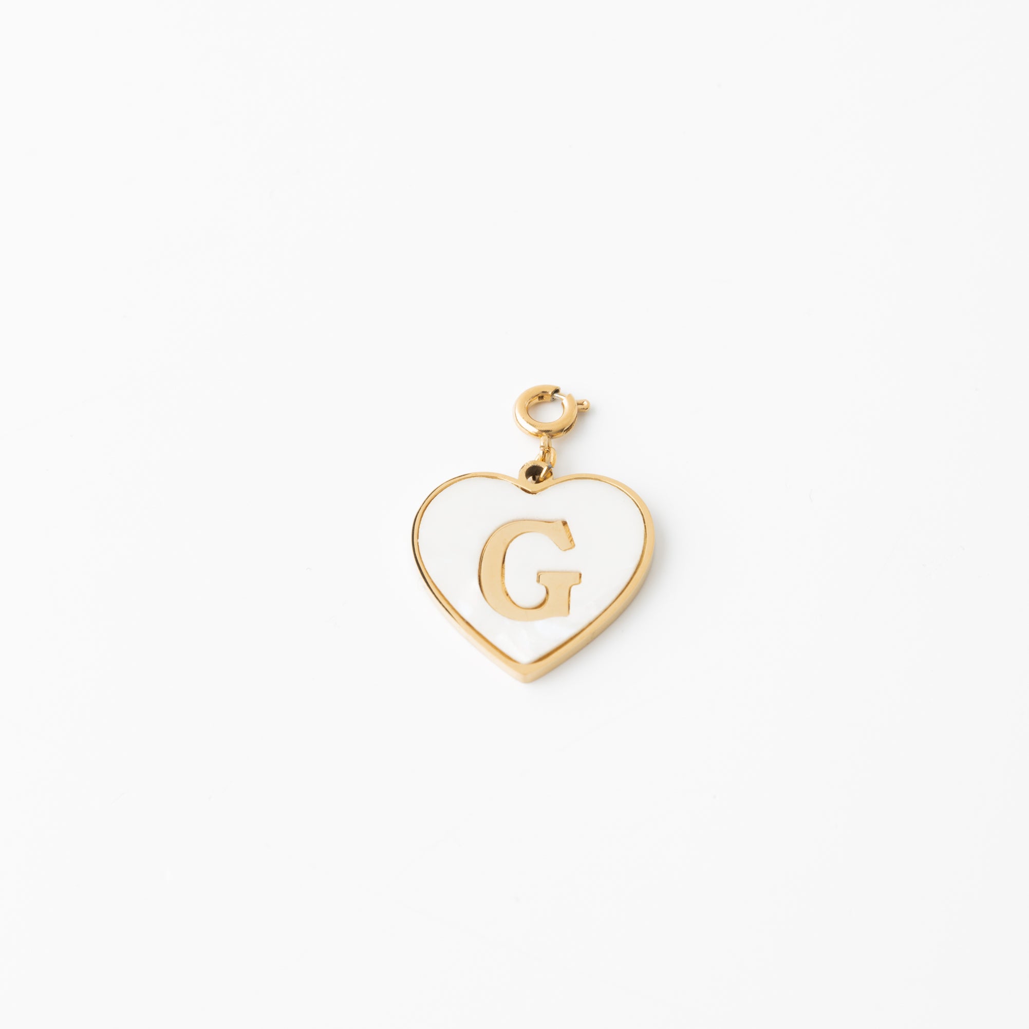 Pearl Heart Initial Charm