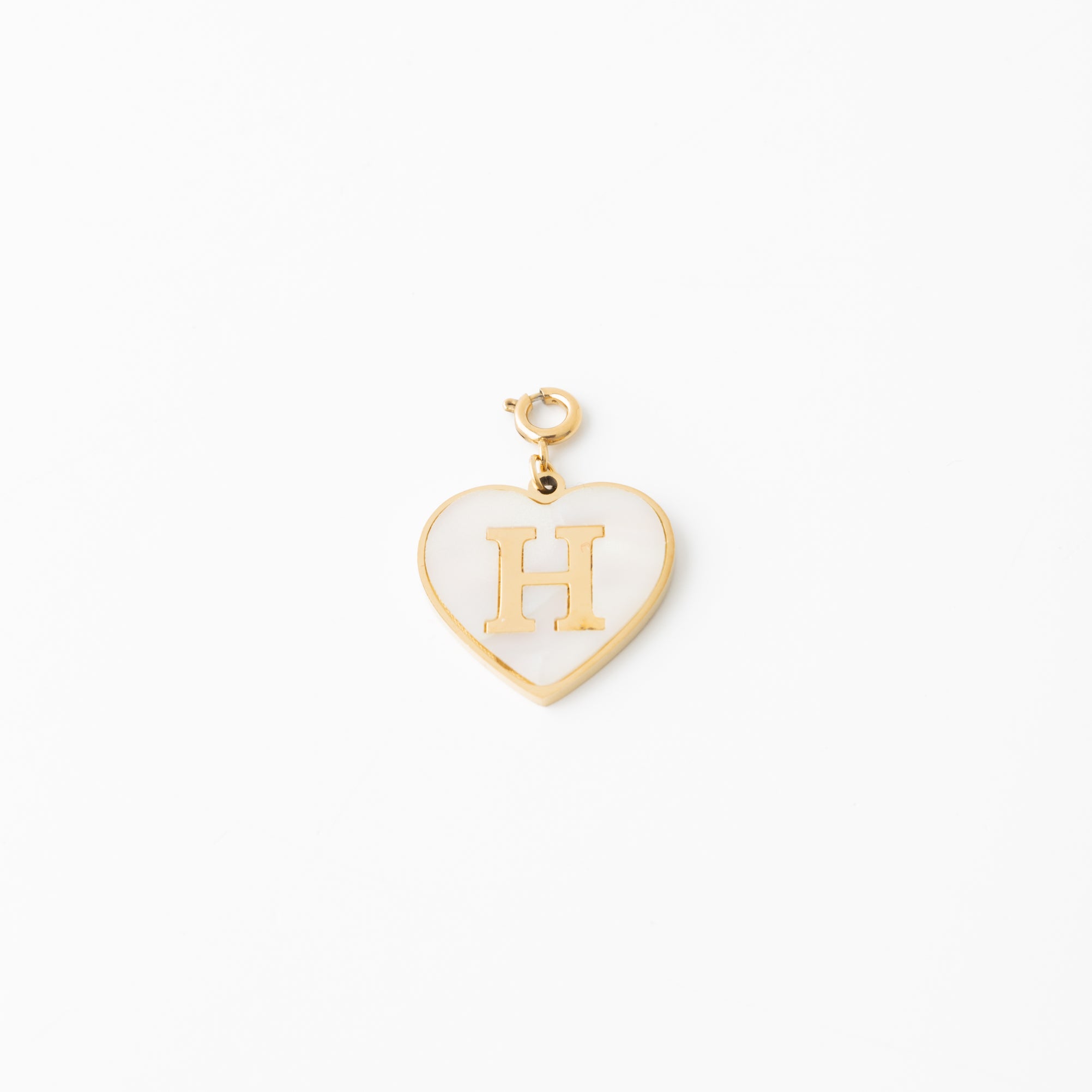 Pearl Heart Initial Charm