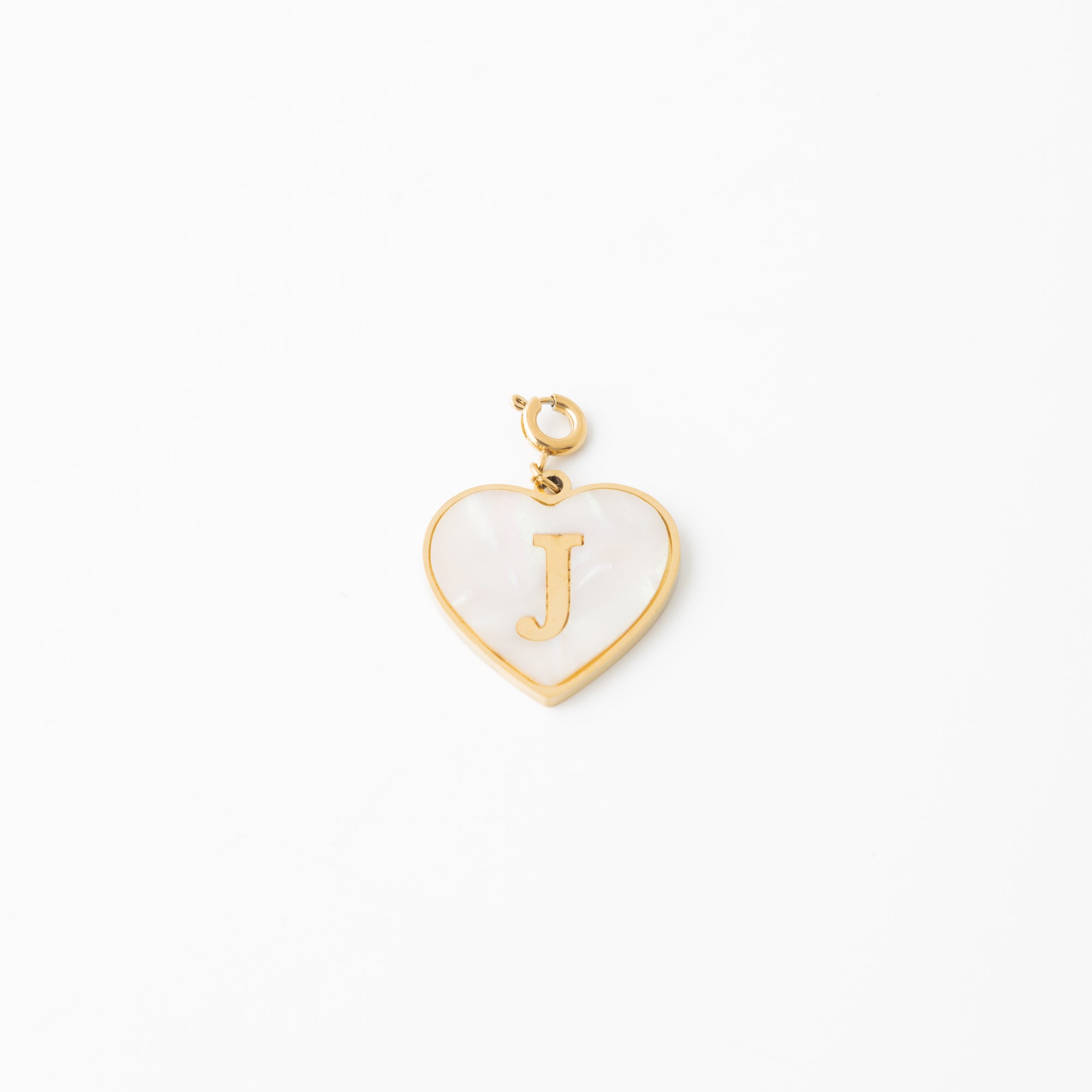 Pearl Heart Initial Charm