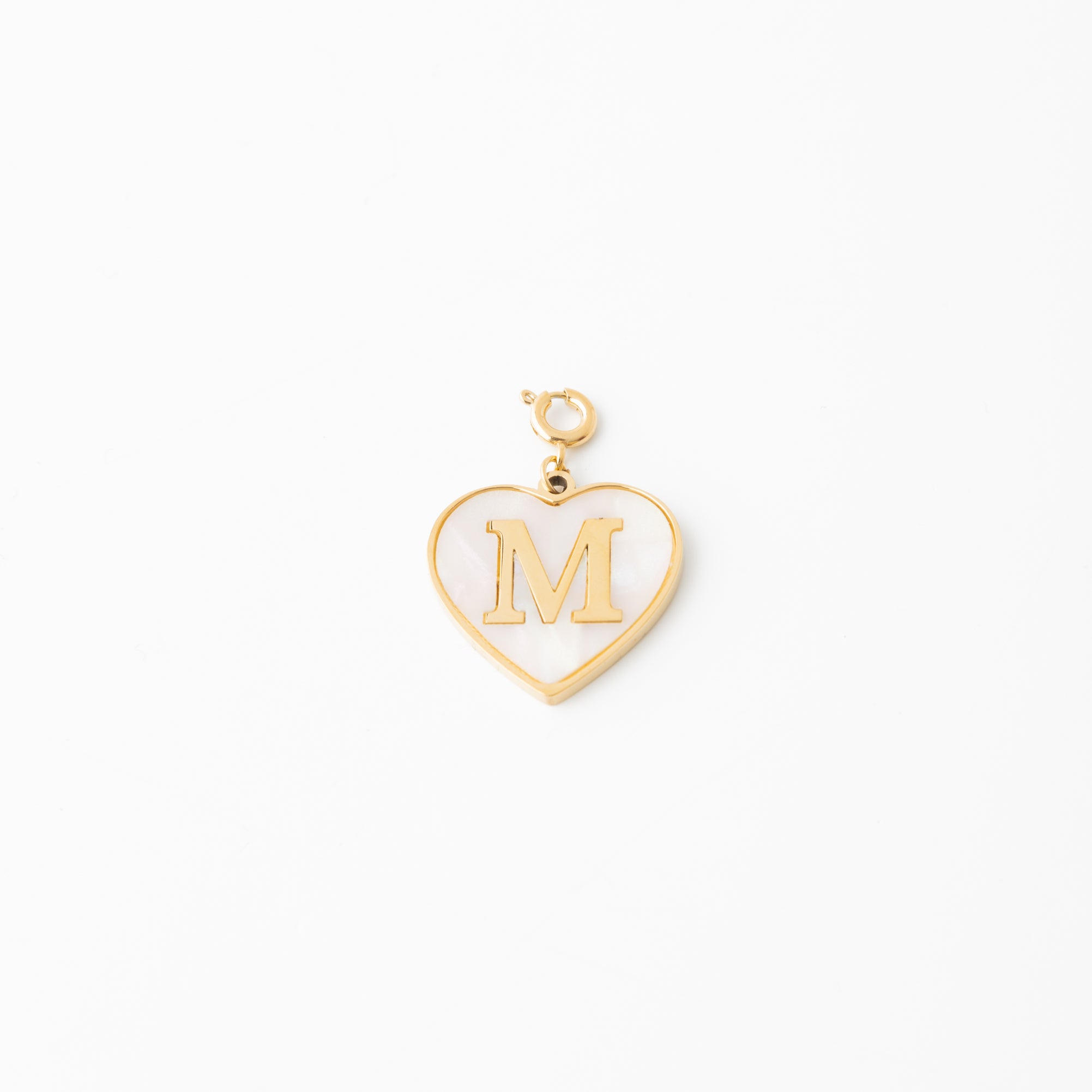 Pearl Heart Initial Charm