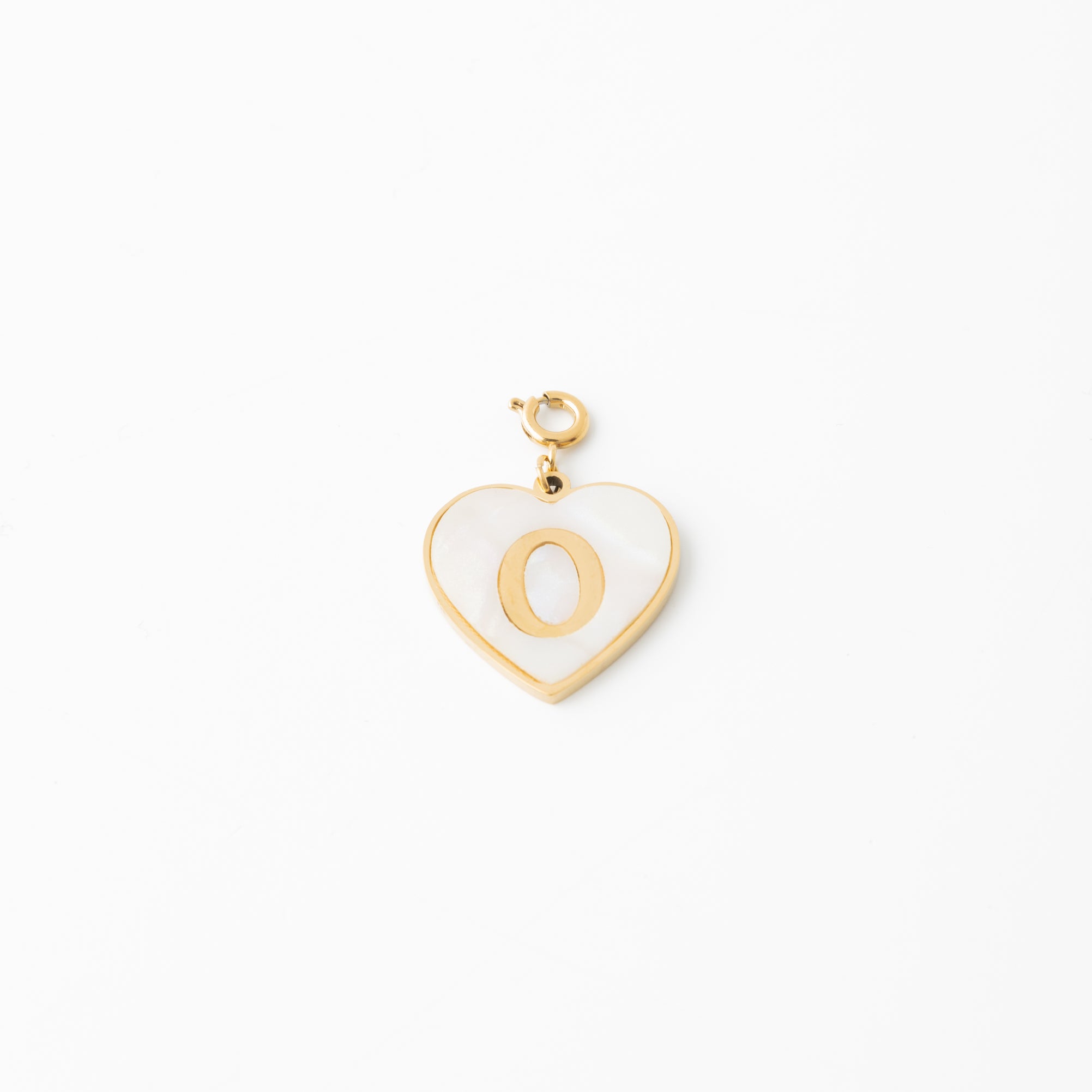 Pearl Heart Initial Charm