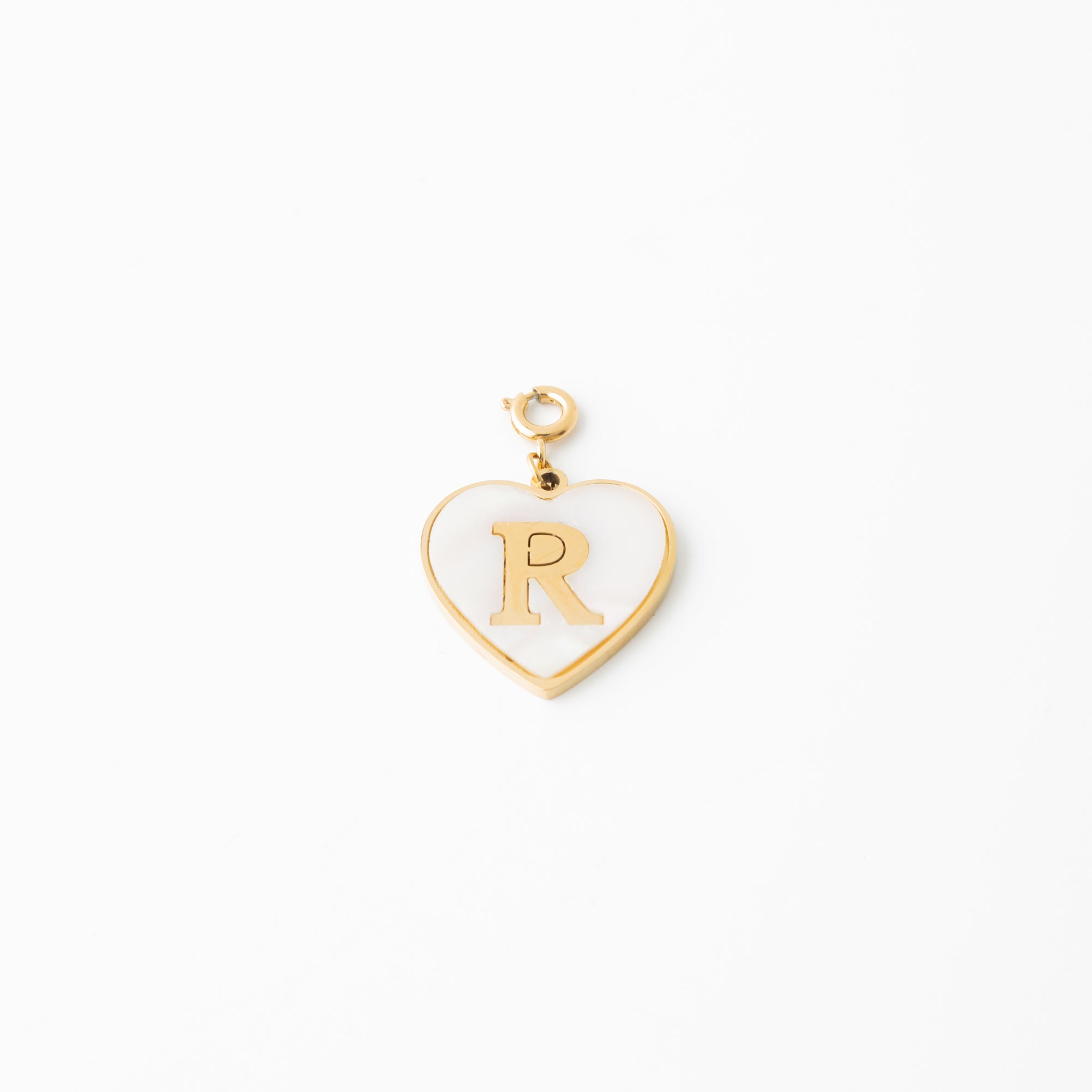 Pearl Heart Initial Charm