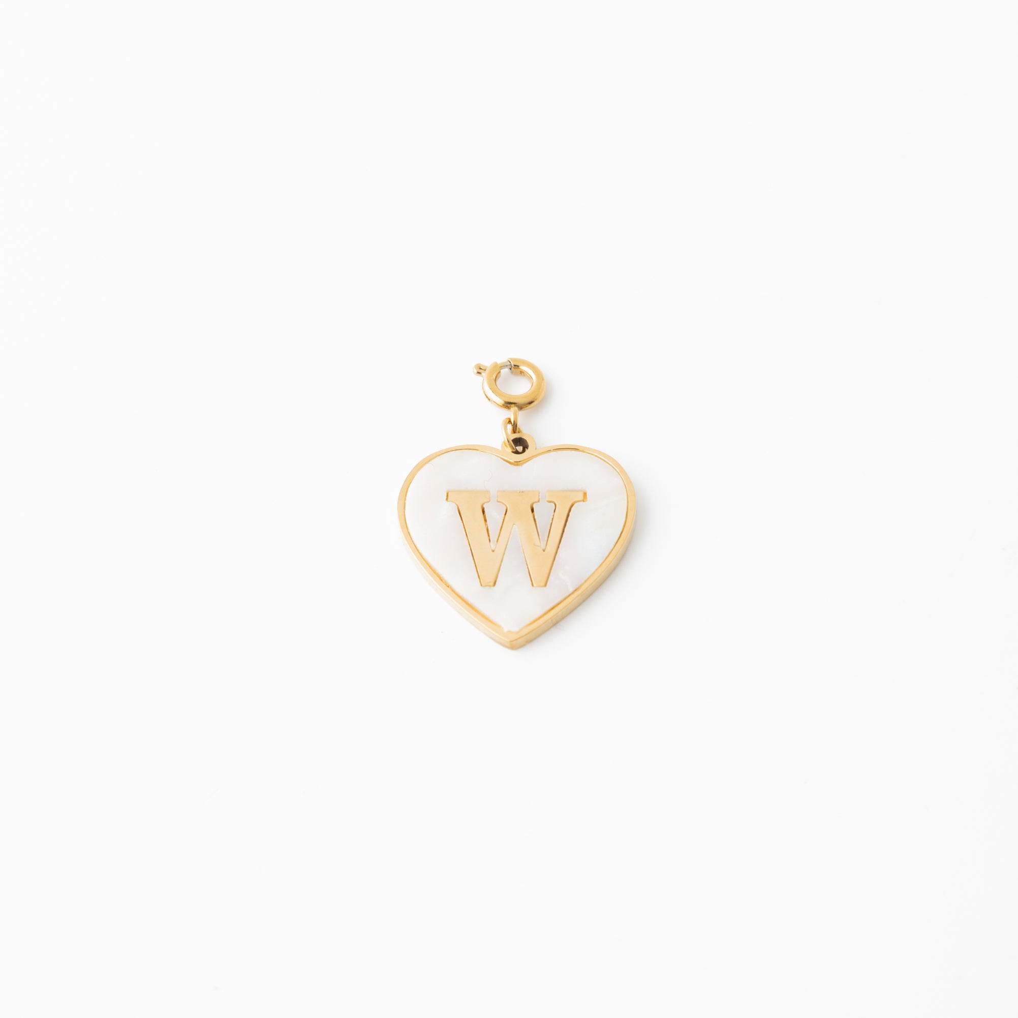 Pearl Heart Initial Charm