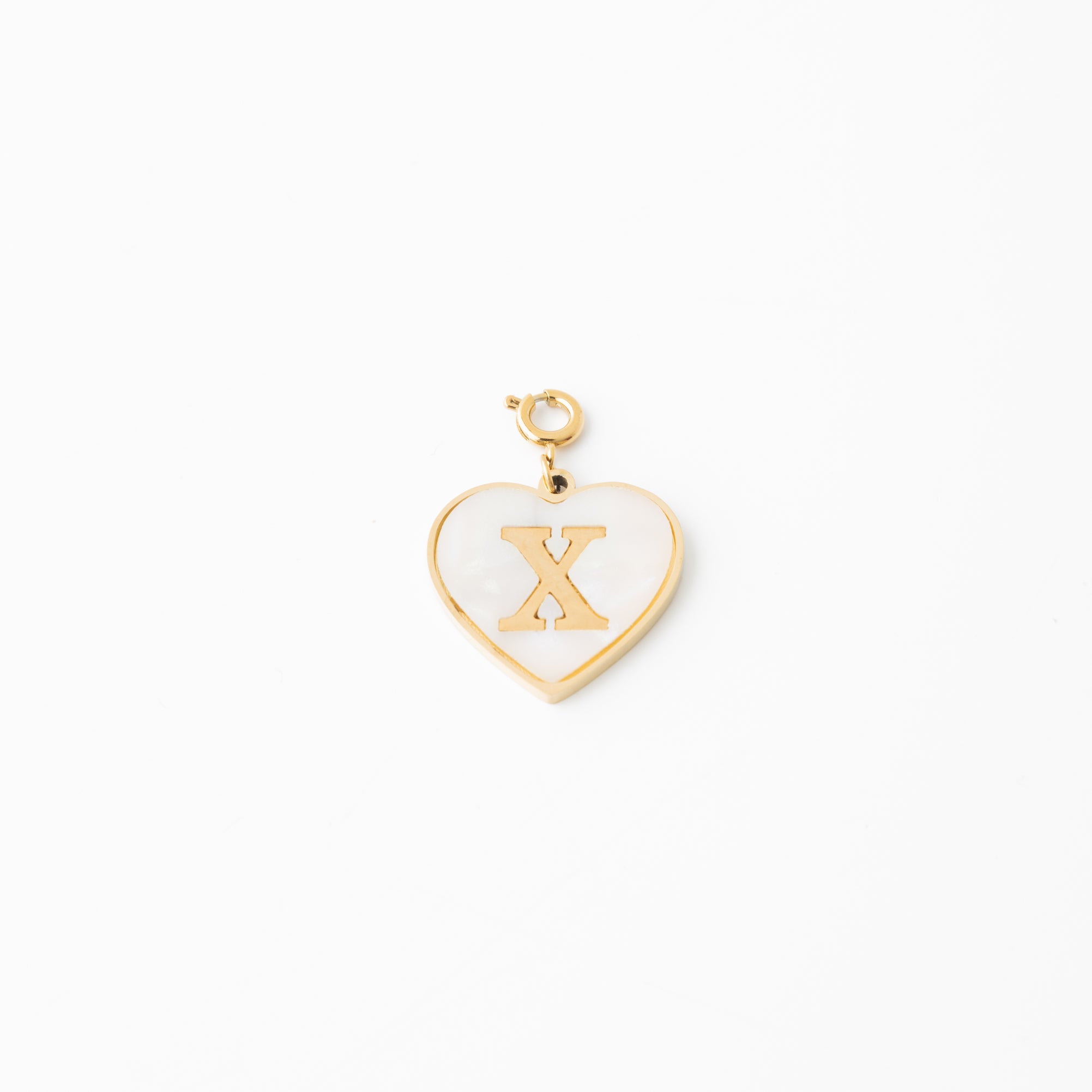 Pearl Heart Initial Charm