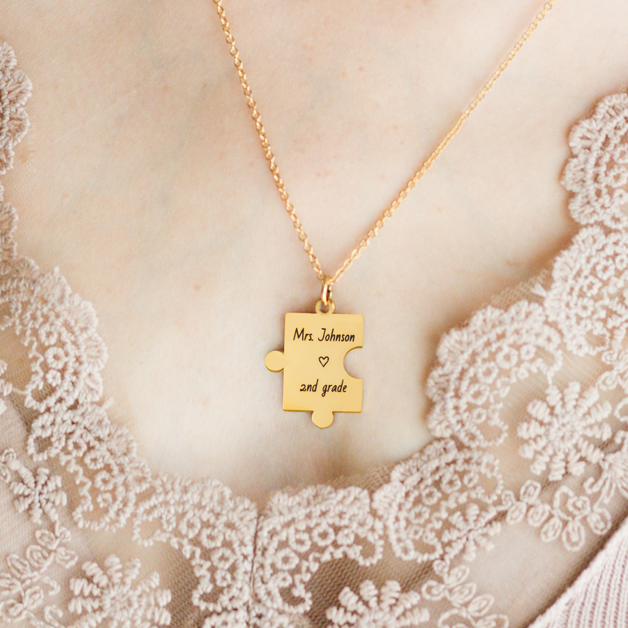 Gold Puzzle Piece Necklace