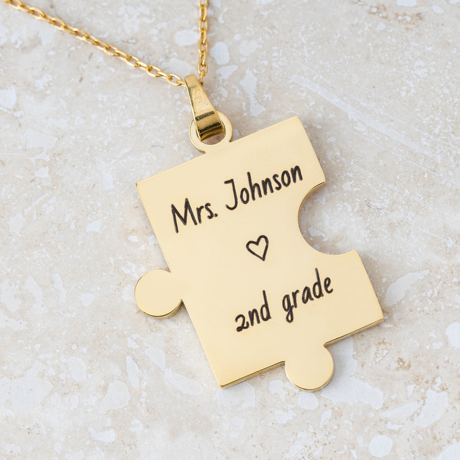 Gold Puzzle Piece Necklace