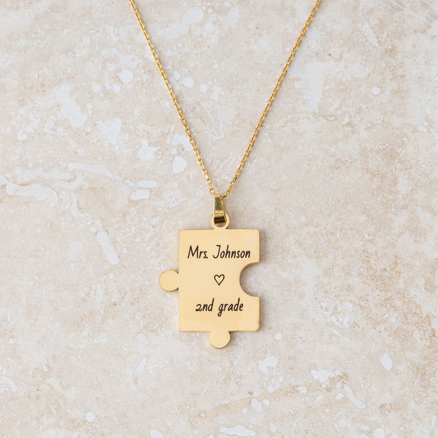 Gold Puzzle Piece Necklace