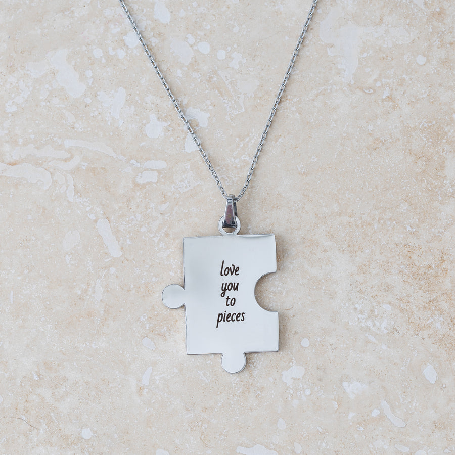 Silver Puzzle Piece Necklace