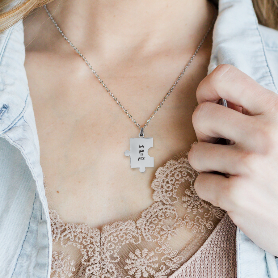 Silver Puzzle Piece Necklace